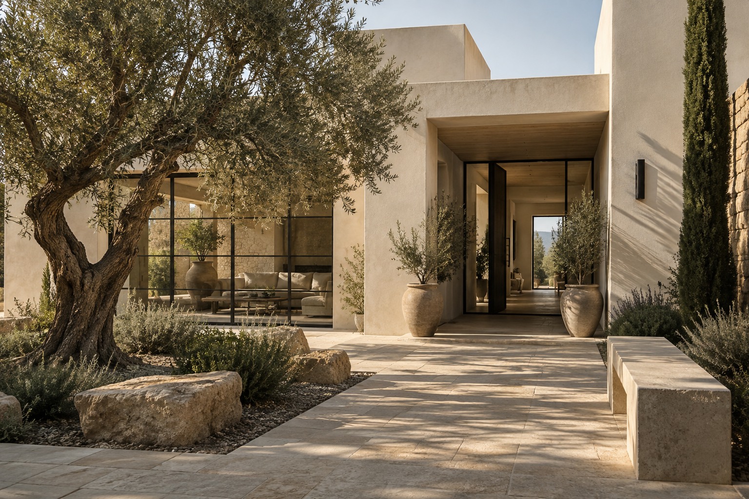 A home connected to a planted courtyard